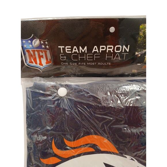 NFL Chef Apron 2pc Set Denver Broncos Football Cook Hat BBQ Father Dad GIft New! - Picture 5 of 9